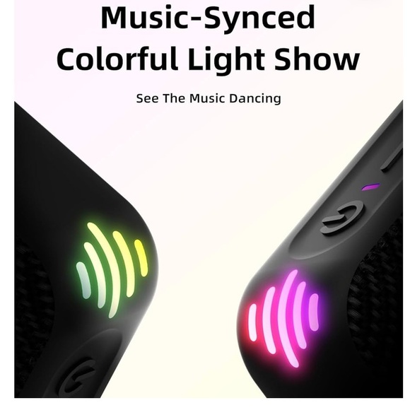Portable Bluetooth Speaker with Beat Synced Light, IPX7 Waterproof, 5H Playtime - Picture 4 of 4